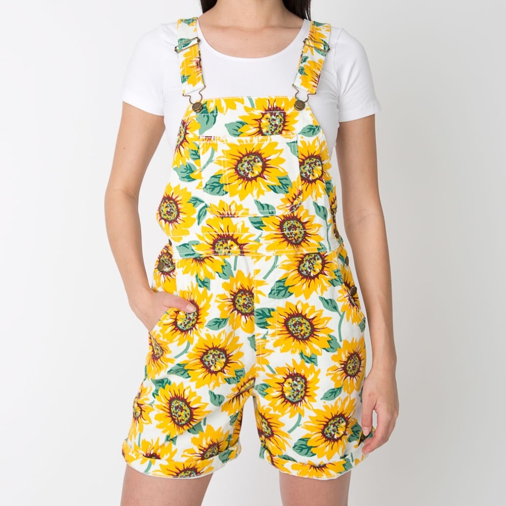 American Apparel Sunflower Short Overalls